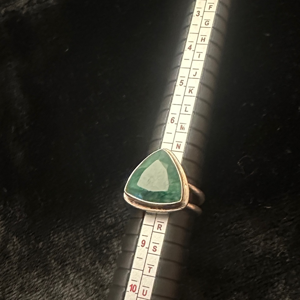 Elegant Green Stone Silver Ring